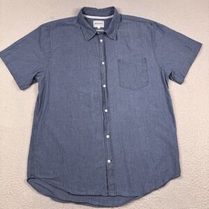 Norse Projects Shirt Mens XL Blue Osvald Short Sleeve Button Up Outdoors Casual